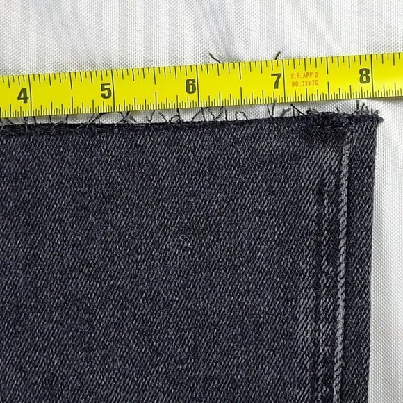 Loft Straight Leg Jeans Women Size 8 Relaxed High Waist Raw Frayed Hem Black New - Picture 14 of 15